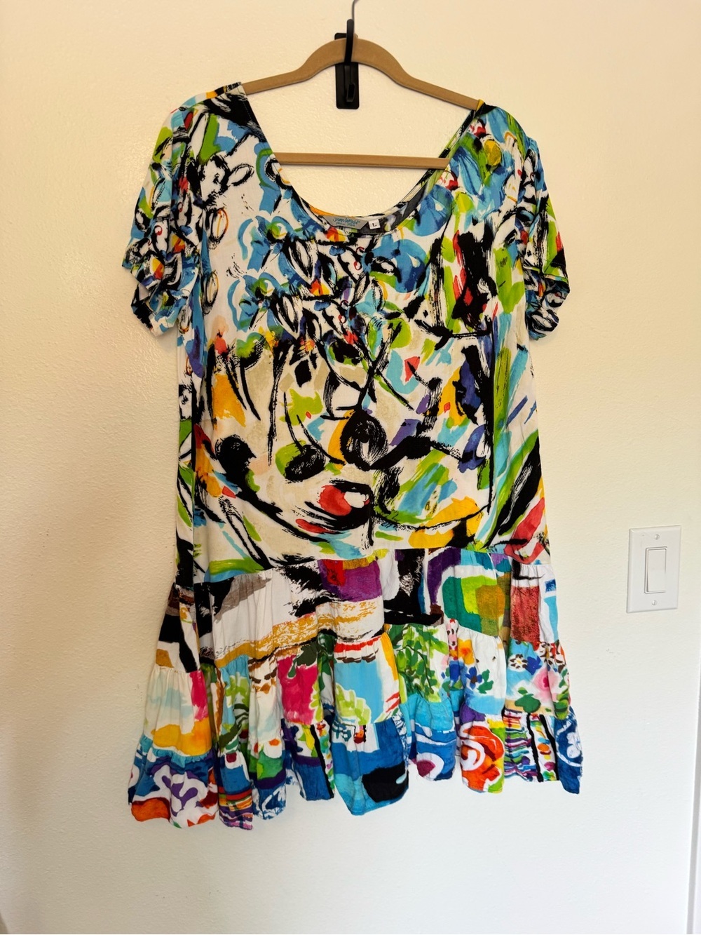 VTG Jams World Hattie Dress Candy Pop Drop Waist 90s Colorful Large EUC